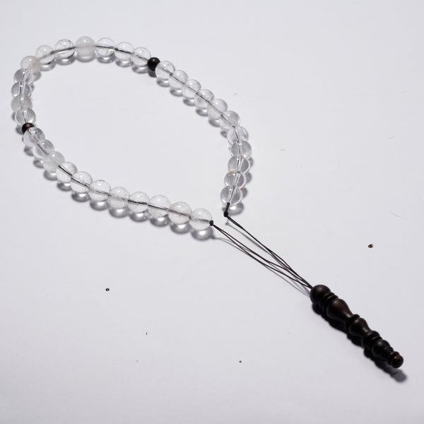 The Companion Tasbih Bracelet: CRYTAL QUARTZ- 33BEADS,10MM
