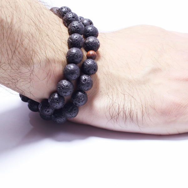 The Companion Tasbih Bracelet: BLACK LAVA- 33BEADS,10MM