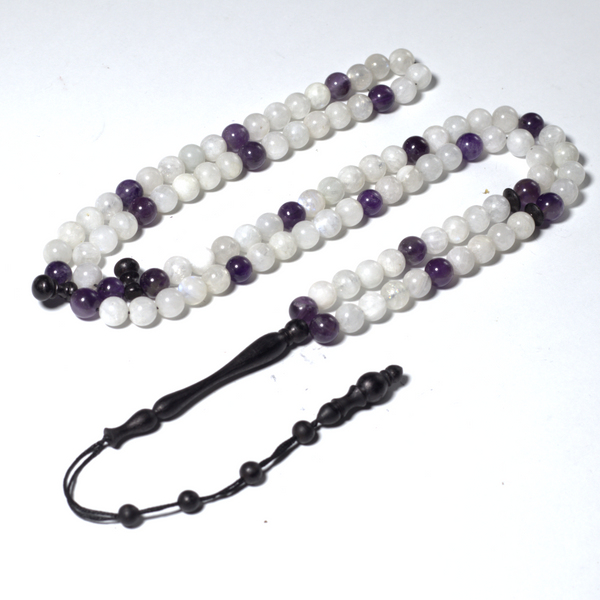 The Intermix MoonStone With Amethyst 8MM 100 Beads